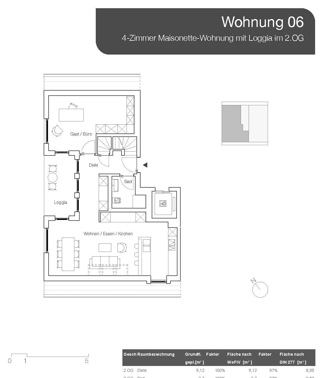 Grundriss Wohnung 06 — Maisonette